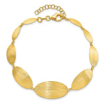 Sterling Silver Gold-plated Brushed w/ 1.25in ext. Bracelet - Product Photo