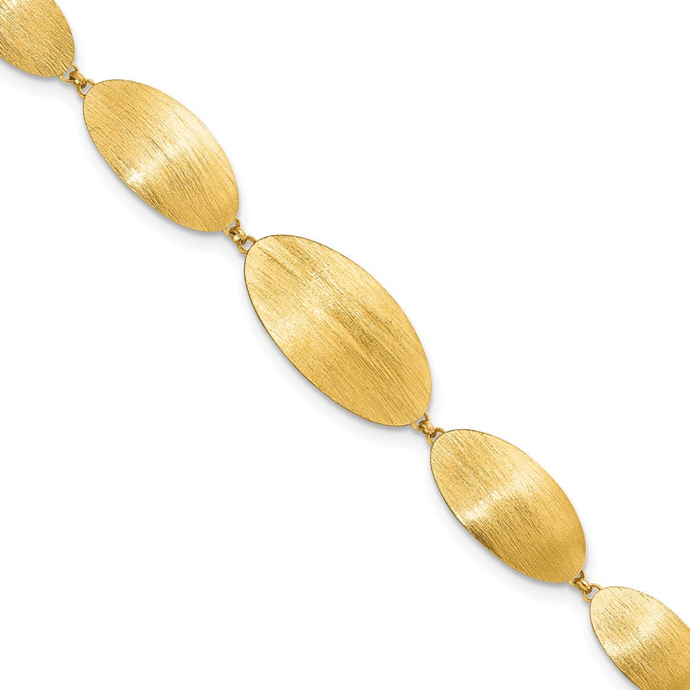Sterling Silver Gold-plated Brushed w/ 1.25in ext. Bracelet - Product Photo