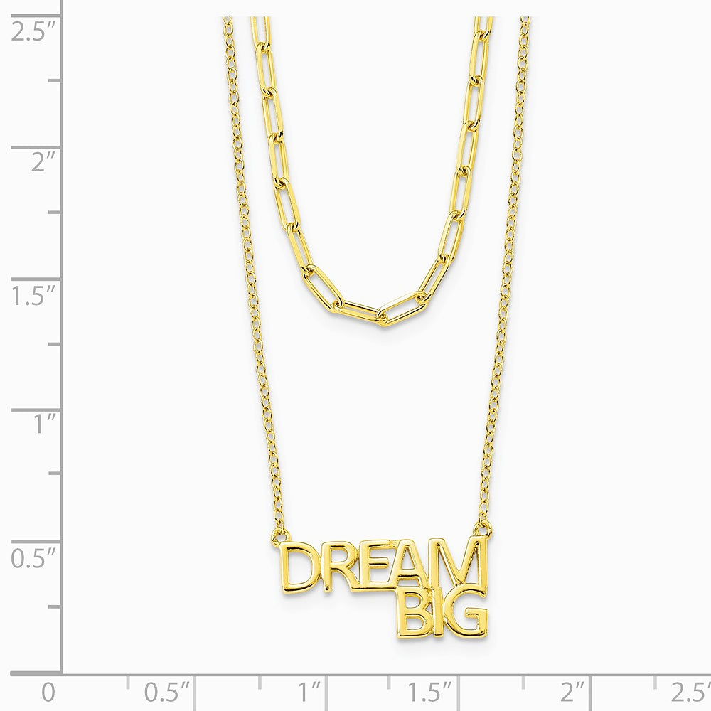 Sterling Silver Gold-tone Dream Big Double Necklace - Product Photo