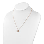 Sterling Silver Polished Rose-tone CZ Heart 18in Necklace - Product Photo