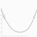 Sterling Silver Medal/Cross with 1.5in ext. Rosary Necklace - Product Photo