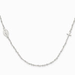 Sterling Silver Medal/Cross with 1.5in ext. Rosary Necklace - Product Photo