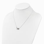 Sterling Silver Polished CZ Evil Eye Necklace - Product Photo