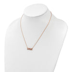 Sterling Silver Polished Rose-tone CZ MOM 18in Necklace - Product Photo