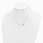 Sterling Silver CZ Dragonfly Bar Necklace - Product Photo