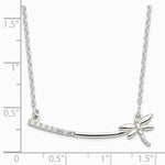 Sterling Silver CZ Dragonfly Bar Necklace - Product Photo