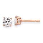Sterling Silver Rose-tone CZ Adjustable Bracelet and Earring Set - Product Photo