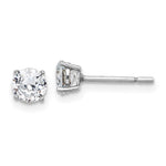 Sterling Silver Rhodium-plated CZ Adjustable Bracelet and Post Earring Set - Product Photo