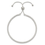 Sterling Silver Polished CZ Adjustable Bracelet - Product Photo