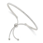 Sterling Silver Polished CZ Adjustable Bracelet - Product Photo