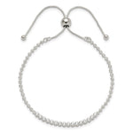 Sterling Silver Polished D/C with CZ Adjustable Bracelet - Product Photo