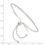 Sterling Silver Polished D/C with CZ Adjustable Bracelet - Product Photo