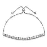 Sterling Silver Rhodium-plated Polished CZ Adjustable Tennis Bracelet - Product Photo