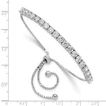 Sterling Silver Rhodium-plated Polished CZ Adjustable Tennis Bracelet - Product Photo