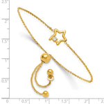 Sterling Silver Gold-plated Open Star with CZ Adjustable Bracelet - Product Photo