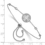 Sterling Silver Rhodium-plated CZ Adjustable Bracelet - Product Photo