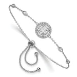 Sterling Silver Rhodium-plated CZ Adjustable Bracelet - Product Photo