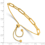 Sterling Silver Gold-tone Polished Paperclip Link Adjustable Bracelet - Product Photo