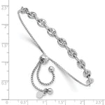 Sterling Silver Rhodium-plated Fancy Adjustable Bracelet - Product Photo