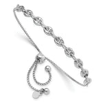 Sterling Silver Rhodium-plated Fancy Adjustable Bracelet - Product Photo