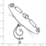 Sterling Silver Rhodium-plated Fancy Link Adjustable Bolo Bracelet - Product Photo