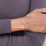 Sterling Silver Rhodium-plated Adjustable Bar Bracelet - Product Photo
