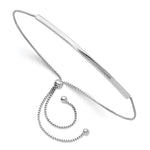 Sterling Silver Rhodium-plated Adjustable Bar Bracelet - Product Photo