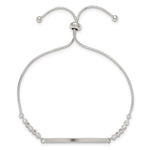Sterling Silver with CZ Adjustable ID Bracelet - Product Photo