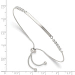 Sterling Silver with CZ Adjustable ID Bracelet - Product Photo
