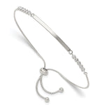 Sterling Silver with CZ Adjustable ID Bracelet - Product Photo