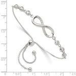 Sterling Silver Polished CZ Infinity Adjustable Bracelet - Product Photo