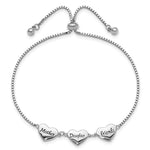 Sterling Silver RH-plated Enamel MOTHER/DAUGHTER/FRIENDS Bracelet - Product Photo