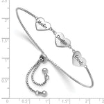 Sterling Silver RH-plated Enamel MOTHER/DAUGHTER/FRIENDS Bracelet - Product Photo