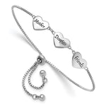 Sterling Silver RH-plated Enamel MOTHER/DAUGHTER/FRIENDS Bracelet - Product Photo