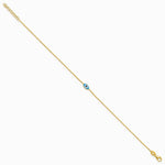 Sterling Silver Gold-plated Enamel Evil Eye 9in Plus 1in ext. Anklet - Product Photo