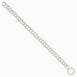 Sterling Silver Polished Double Link 7in Charm Bracelet - Product Photo
