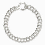 Sterling Silver Polished Double Link 7in Charm Bracelet - Product Photo