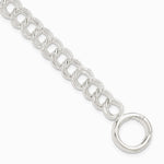 Sterling Silver Polished Double Link 7in Charm Bracelet - Product Photo