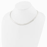 Sterling Silver Polished and Textured 8mm Flat Herringbone 18in Necklace - Product Photo