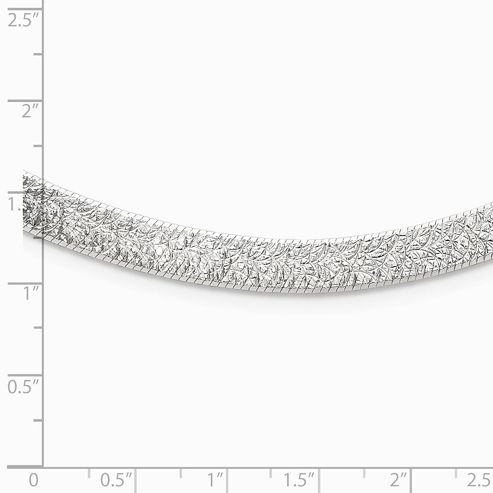 Sterling Silver Polished and Textured 8mm Flat Herringbone 18in Necklace - Product Photo