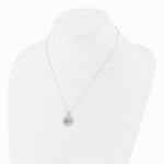 Sterling Silver Rh-plated Created Blue Spinel and CZ Evil Eye 18in Necklace - Product Photo