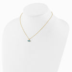 Sterling Silver Gold-plated Enamel Evil Eye with 1in ext. Necklace - Product Photo
