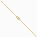 Sterling Silver Gold-plated Glass and Glass Crystal Evil Eye Bracelet - Product Photo