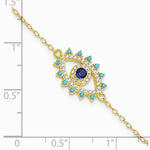 Sterling Silver Gold-plated Glass and Glass Crystal Evil Eye Bracelet - Product Photo