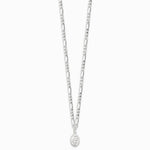 Sterling Silver RH-plated Miraculous Medal Link 16in with 2in ext. Necklace - Product Photo