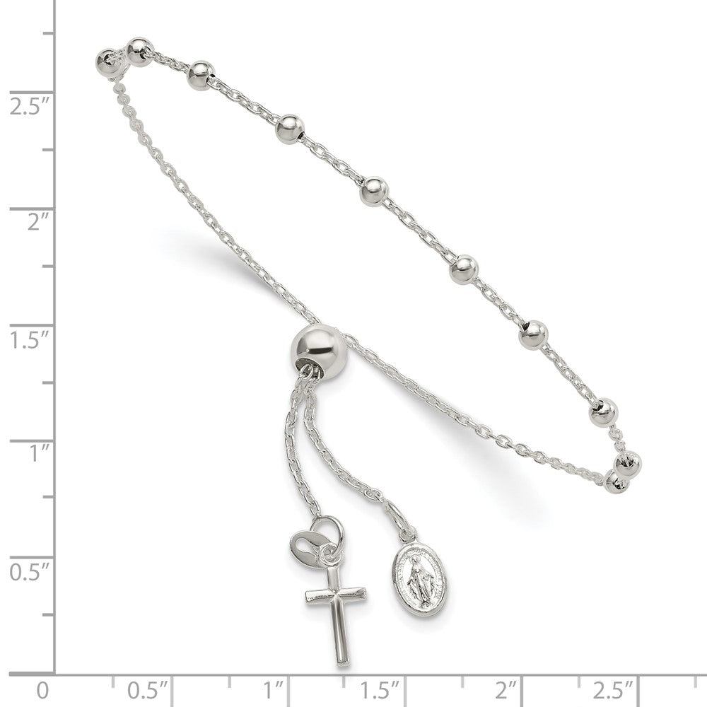 Sterling Silver Adjustable Rosary Bracelet - Product Photo