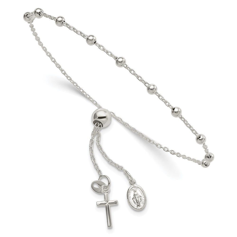 Sterling Silver Adjustable Rosary Bracelet - Product Photo