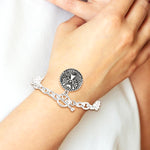 Sterling Silver Oxidized Dangle GUARDIAN ANGEL Toggle Clasp Bracelet - Product Photo