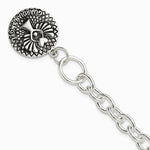 Sterling Silver Oxidized Dangle GUARDIAN ANGEL Toggle Clasp Bracelet - Product Photo