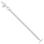 Sterling Silver E-Coated Double Open Cross Toggle Bracelet - Product Photo